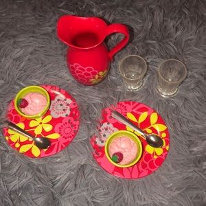American Girl doll strawberry ice cream set